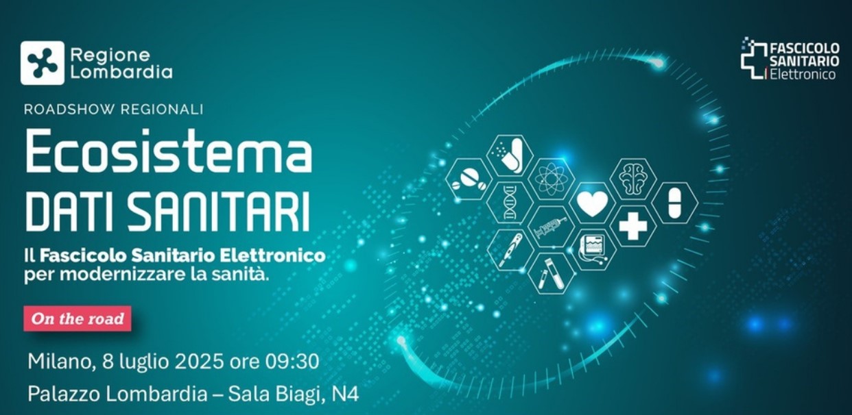 Ecosistema Dati Sanitari, immagine dell'evento con giorno ed orario esplicitati