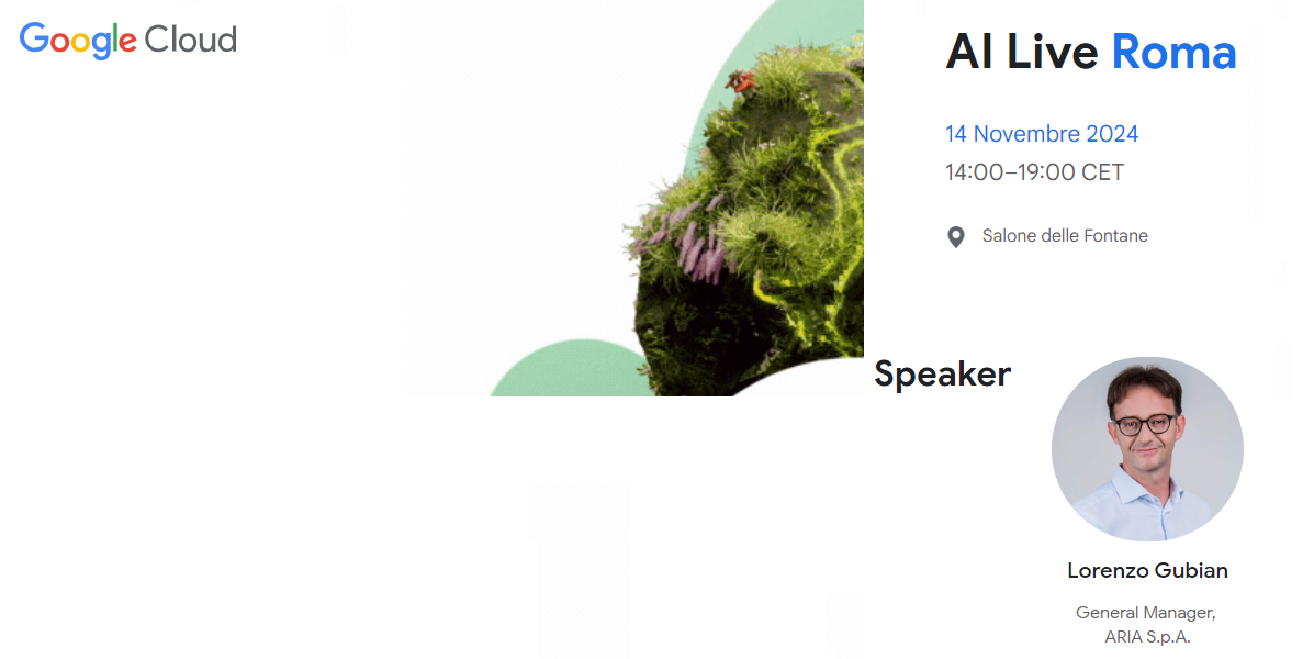 ARIA all’‘AI Live’, Roma 14 Novembre 2024